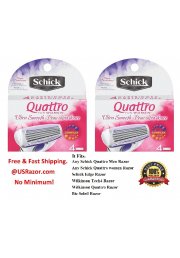 8 Schick Quattro Women Razor  Blades Refills Cartridges shaver