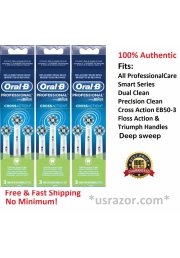 9 Braun Oral B Cross Action Tooth Brush Heads Refills EB50-3