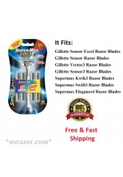 11 Supermax SMX 3 Razor BLADES Refill fit Gillette Sensor3 Excel Kwik Cartridges