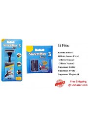 10 SWIFT3 SUPERMAX RAZOR BLADES FITS GILLETTE SENSOR 3 EXCEL REFILLS