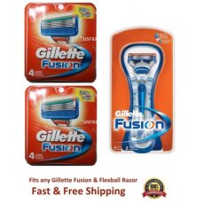 10 Gillette Fusion 5 Manual Men Razor Blades Refill Cartridges Shaver Handle 4 8