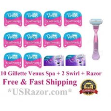 10+2 Gillette Venus Breeze Spa Swirl Razor Blades 12 Refill Cartridge Women Olay