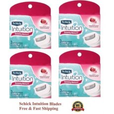 12 Schick Intuition Pomegranate Razor Blades Women Refill Cartridges Shaver 3 6