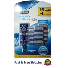 16 Schick Hydro 5 Razor & Blades 15 Hydro5 Refills Cartridges 1 Shaver Handle Unboxed