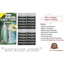 *21 Gillette Atra Plus Razor Blades Cartridge Refill Fit Schick Slim Twin Shaver