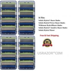 *32 Schick Hydro5 Sensitive Razor Hydro 5 Power Blades fit Refill Cartridges 4 8