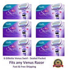 **6 Gillette Venus Swirl Flex Ball Razor Blade Cartridge Refill Fit Embrace Olay