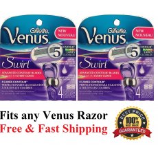 8 Gillette Venus Swirl Flex Ball Razor Blades Refill Cartridges Fit Embrace Olay