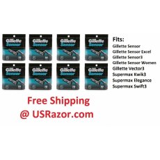80 GILLETTE SENSOR RAZOR BLADES REFILL CARTRIDGES MEN 