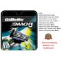 8 Mach3 Cartridge 3 Blades Razor Refills Gillette Shaver