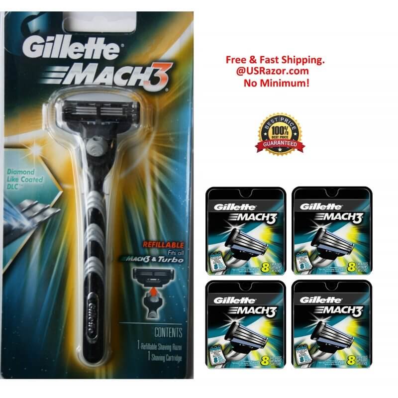 Gillette Mach3 Turbo Men's Razor Blades, Handle + 20 Refills