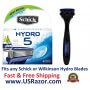 5 Schick Hydro5 4 Cartridges+Razor Blades Hydro Shaver Refills Handle