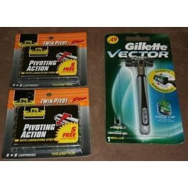 11 Refills GILLETTE Vecotor Razor Works with Atra Pivot Plus Blades Cartrridges 