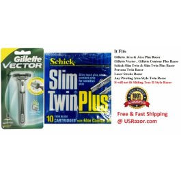 11 Schick Slim Twin Plus Refills Blades cartridge fit GILLETTE Atra Razor Shaver 