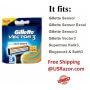 8 Gillette Vector3 Blades Fits Sensor3 Razor Cartridges 