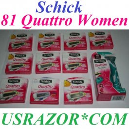 81 Schick Quattro Cartridges Women Blades Along Razor Trimmer 
