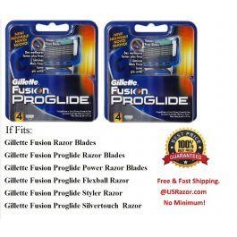 8 2x4 GILLETTE FUSION Proglide Razor Blades Cartridges Refills  