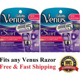 8 Gillette Venus Swirl Flex Ball Razor Blades Refill Cartridges Fit Embrace Olay 