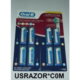 8 Oral B Floss Action Brush Heads Braun Replacement Electric Toothbrush Refills 