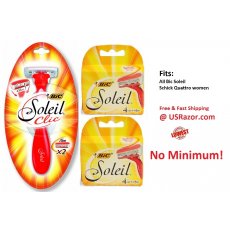 10 Bic Soleil Razor Blades Fits Schick Quattro Women 