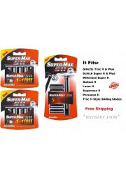 15 Supermax Razor Fit Gillette Trac II Plus Schick Super 2 Blade