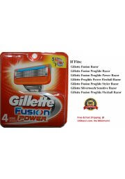 4 GILLETTE FUSION Power Razor Blade Refill Ft Flex Ball