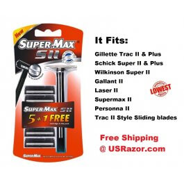 Supermax Fits Gillette Trac II Plus Razor Blades Handle  