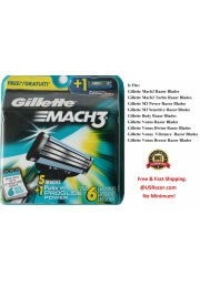 6 Gillette Mach3 Razor Blades Cartridges Shaver Refill Fits Turbo