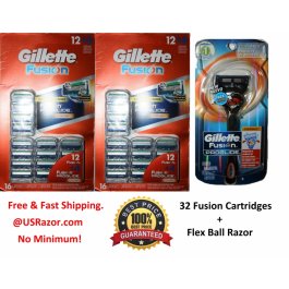 33 FLEXBALL Gillette FUSION Proglide Manual Razor Blades Cartridge Refill Shaver 