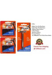 11 Gillette Trac II Razor Blades + 1 Razor 7 Clock P II 