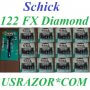 122 Schick FX Diamond Blades Refills Along Tracer Razor Handle 