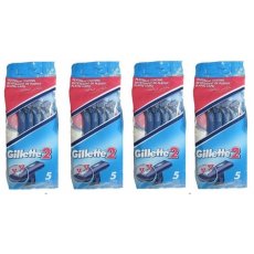 20 Gillette Blue II 2 Disposable Razor Same Good News