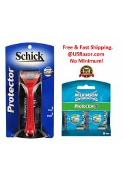 9 Schick  Razor Handle and 8 Wilkinson  Protector3 Blades Mens Shaver