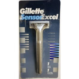 Gillette Sensor Excel Razor with Blade Metal Shaver Handle Made in USA 1993 