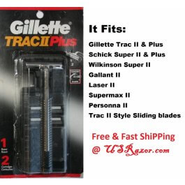 Gillette Trac II Original Metal Razor Shaver Handle  
