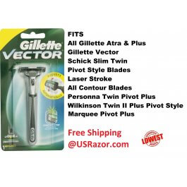 Gillette Vector Fits Atra Plus Razor Blades Cartridges Refill 