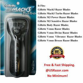 Gillettte Mach3 Turbo Razor Handle + 2 Cartridges  