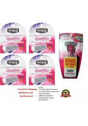 20 Schick Quattro Blades Women Cartridges+Razor Handle Quatro Refills Shaver USA