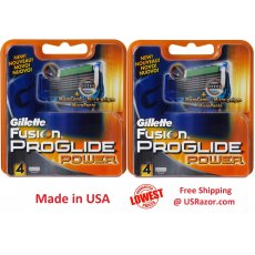 8 Gillette FUSION Proglide Power Refill Cartridges 