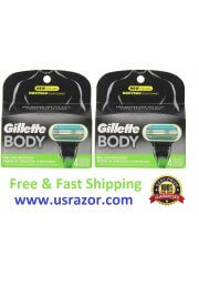 8 Gillette Men Body Razor Blades Refills Replacement Shaver Cartridges 4*2