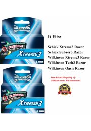 10 Xtreme 3 Razor Blades Fit Schick Wilkinson Subzero Shaver