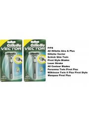 2 GILLETTE VECTOR FITS ATRA PLUS RAZOR BLADES CARTRIDGES 