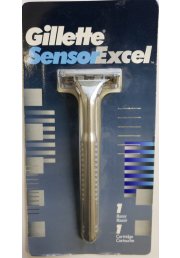 Gillette Sensor Excel Razor with Blade Metal Shaver Handle Made in USA 1993