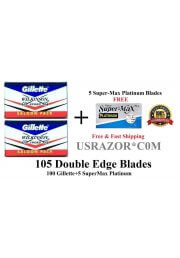 100 GILLETTE Double Edge Blades WILKINSON Saloon Pack Safety Razor+5 SM Platinum