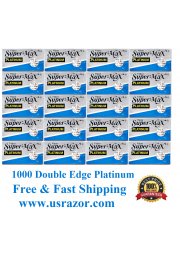 1000 SuperMax Double Edge Platinum Blades Barber Fits Gillette Schick Razor UK