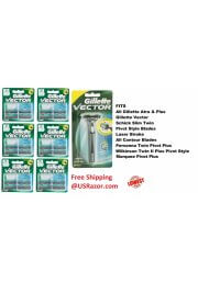 25 GILLETTE Vector BLADES Cartridges Fits Atra Plus Razor Shaver 