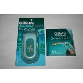 12 GILLETTE SENSOR WOMEN Excel BLADES CARTRIDGES Refills Shaver Handle Razor  