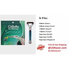 11 Gillette Sensor Women Blades Cartridges Refill Shaver Handle Fit Excel Razor 