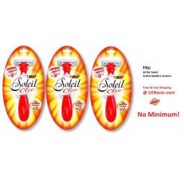 3 BIC Soleil Razor Fit Schick Quattro Women Blades  