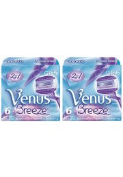12 Breeze Gillette Venus Razor Blades Cartridges Refill Shaver Women USA 2*6 